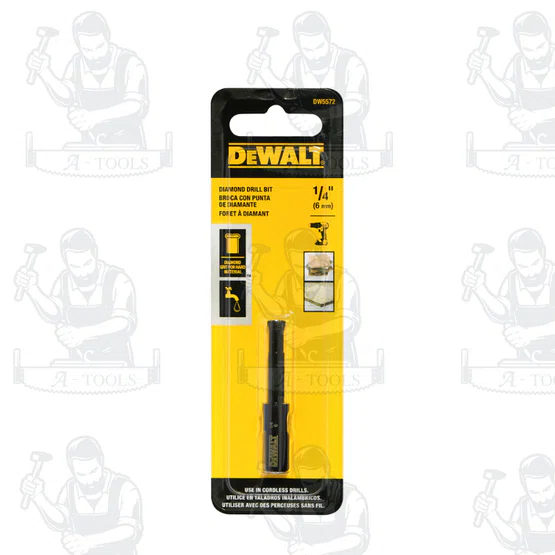 DEWALT ดอกสว่านเจาะกระเบื้อง Diamond Tip 1/4นิ้ว รุ่น DW5572 เกลียวออกแบบมาให้ช่วยระบายความร้อนด้วยน้ำ พร้อมส่ง 4