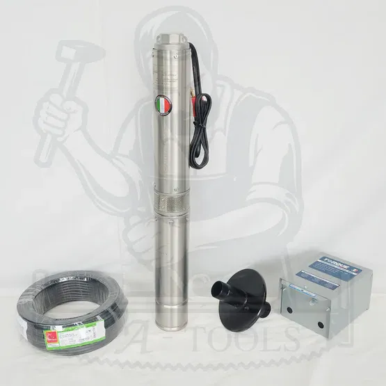 TORQUE ปั๊มบาดาล บ่อ4" 1HP 9ใบพัด 220V รุ่น TQ-SP-4BM09-4/S  ท่อส่ง1 1/2" ใบพัดสลัดทราย 3