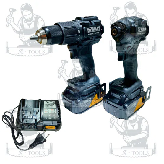 DEWALT รุ่น DCK2222MM2T-QWP ชุดสว่าน+ไขควงกระแทก พร้อมแบต 4Ahx2+แท่นชาร์จ 4Ah และกล่องเก็บอุปกรณ์ TSTAK ฟรีเสื้อ DEWALT 4