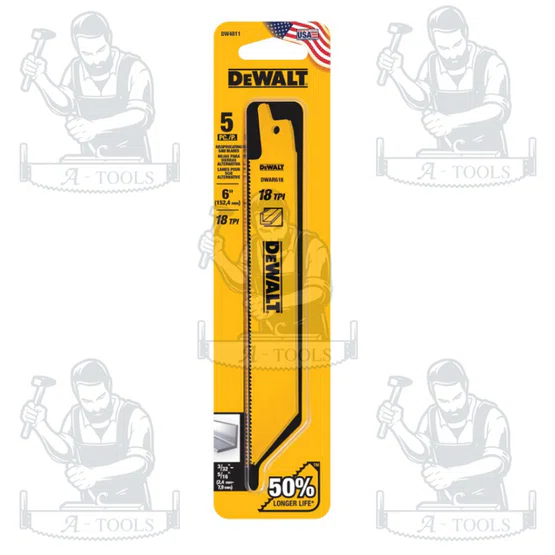 DEWALT ใบเลื่อยชักตัดเหล็ก 6" 18TPI รุ่น DW4811 (แพ็คละ 5 ใบ) **ส่งเร็ว ของแท้100%** 2