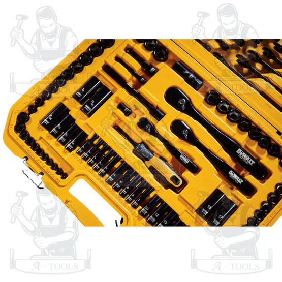 DEWALT ชุดบล็อก 184 ชิ้น รุ่น DWMT45184-1 ดีไซน์โครเมียมสีดำ ทนทาน **ส่งเร็ว ของแท้100%** 5