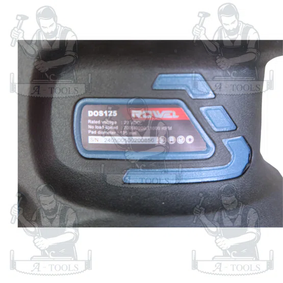 + + ROWEL เครื่องขัดกระดาษทรายกลม ไร้สาย 20V รุ่น DOS125 (ตัวเปล่า) 5