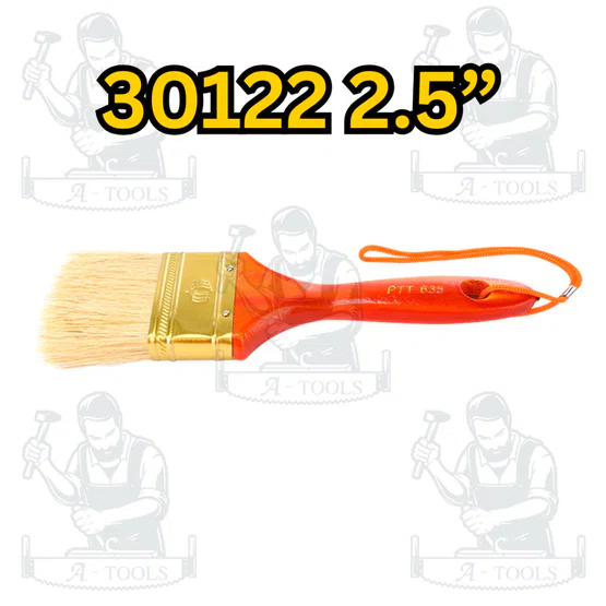 PUMPKIN แปรงทาสี ขนขาว รุ่น No.635 30119 1" /30120 1.5" /30121 2" /30122 2.5" /30123 3" /30124 4" ขนหนา ทาเรียบเนียน 5