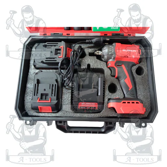 BURKIN บล็อคกระแทก ไร้สาย 20V รุ่น BK-BIW400 (แท่นชาร์จ +แบต 4.0Ah x2 +ลูกบล็อค 3ชิ้น +บล็อคหัวสว่าน) 4