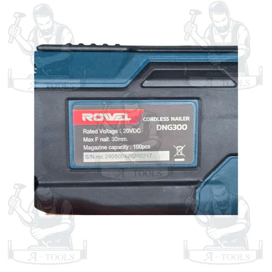 + + ROWEL เครื่องยิงตะปู ไร้สาย 20V รุ่น DNG300 (แบต20V 2.0Ah x1 +แท่นชาร์จ) 3