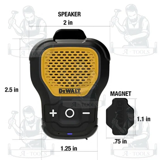 DEWALT ลำโพงบลูทูธแบบพกพา รุ่น DXMA1901148E Wearable Bluetooth Speaker ของแท้ 100% พร้อมส่ง 5