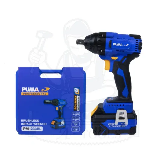 PUMA บล็อก กระแทก ไร้สาย พูม่า รุ่น PM-233BL 20V (แบต2ก้อน4.0Ah+แท่นชาร์จ) PM233 รับประกัน1ปี **ส่งเร็ว ของแท้100%** 4
