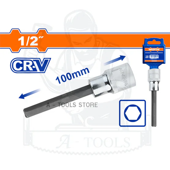 WADFOW ลูกบล็อกเดือยโผล่ หกเหลี่ยม 1/2″ CR-V ลูกบล็อก ขนาด 4 , 5 , 6 , 7 , 8 , 10 , 17 มิล 2