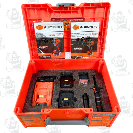 PUMPKIN COMBO PACK 20V รุ่น 50296 / INF-IMDIW-422CK ชุดสว่านกระแทกและบล็อกกระแทกไร้สาย ไร้แปรงถ่าน **ส่งเร็ว ของแท้100%* 4