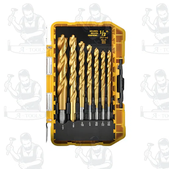 DEWALT DW1361ชุดดอกเจาะเหล็กไทเทเนียม 21 ชิ้น มีจุดนำร่องเคลือบไทเทเนียมไนไตรด์สำหรับงานหนักซึ่ ช่วยป้องกันการเจาะ 5