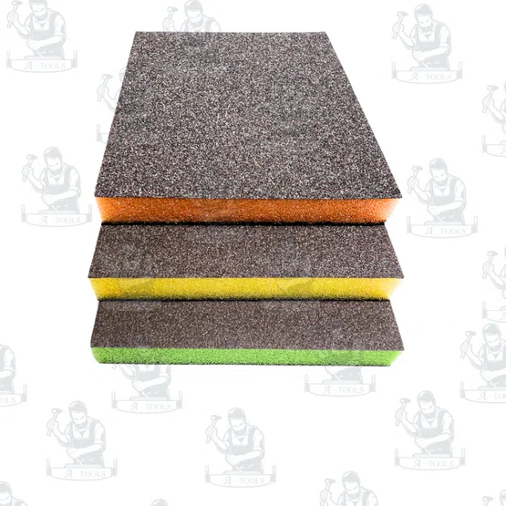 BOSCH ชุดกระดาษฟองน้ำ 3 ชั้น/กล่อง สีเขียว สีส้ม สีเหลือง 2608901176 เหมาะสำหรับขัดไม้และสีบนไม้ 2