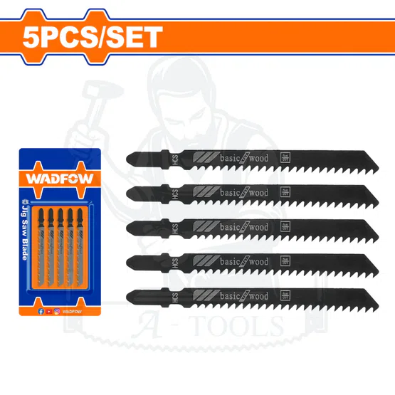 WADFOW ใบเลื่อยจิ๊กซอ รุ่น WJB111C -8TPI / WJB144D -6TPI สำหรับงานไม้ 5ชิ้น/ชุด 2