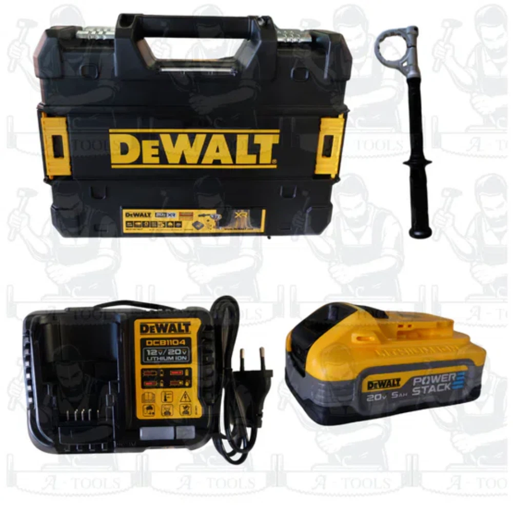DEWALT ชุดสว่านกระแทกไร้สาย 20V รุ่น DCD1007H1T-B1 (แบตPowerstack 5.0AH x1 +แท่นชาร์จ) DCD1007 **ของแท้100%** 3