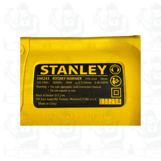 + + STANLEY สว่านโรตารี่ 24มม. รุ่น SHR243KA-B1 780วัตต์ SHR243 รับประกัน2ปี 6