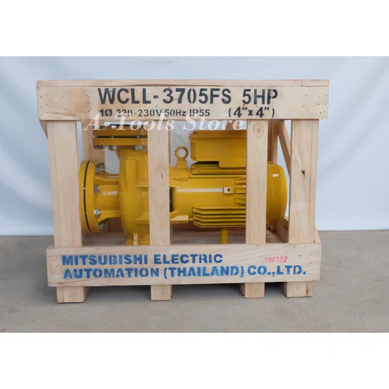MITSUBISHI ปั๊มน้ำหอยโข่ง ปั๊มน้ำไฟฟ้า 4" x 4" x 5HP 220V รุ่น WCLL-3705FS หน้าแปลน 4นิ้ว 5แรงม้า หน้าแปลน มิตซูบิชิ 3