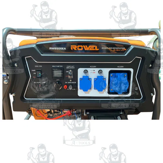 ROWEL เครื่องปั่นไฟ เบนซิน 8.3KW รุ่น RW-GE-RW8500EA 8300วัตต์ 15แรงม้า (กุญแจสตาร์ท) เครื่องยนต์ 4จังหวะ 3