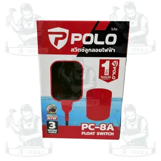 POLO สวิทช์ลูกลอยไฟฟ้า 220 โวลต์ 16 แอมป์ รุ่น PC-8A อุณหภูมิสูงสุด 50°C ระดับการป้องกันน้ำ กับฝุ่น IP68 สินค้า 6