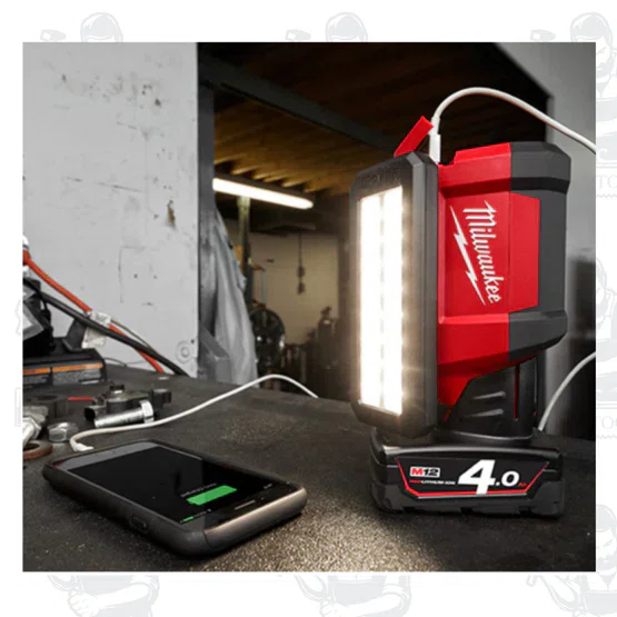 Milwaukee - M12 PAL-0 ไฟส่องพื้นที่พร้อมช่องชาร์จ USB (เครื่องเปล่า)หัวไฟฉายหมุนได้ 110° สำหรับปรับทิศทาง สินค้า 6