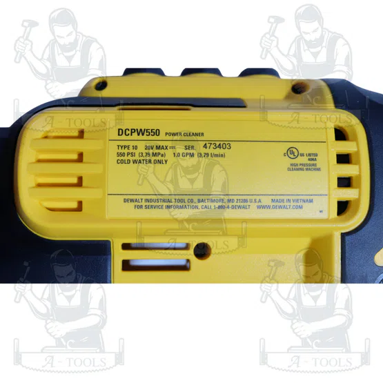 + + DEWALT ปืนฉีดน้ำแรงดันสูงไร้สาย 20V รุ่น DCPW550B (เครื่องเปล่า) แรงดันน้ำ38บาร์ 5