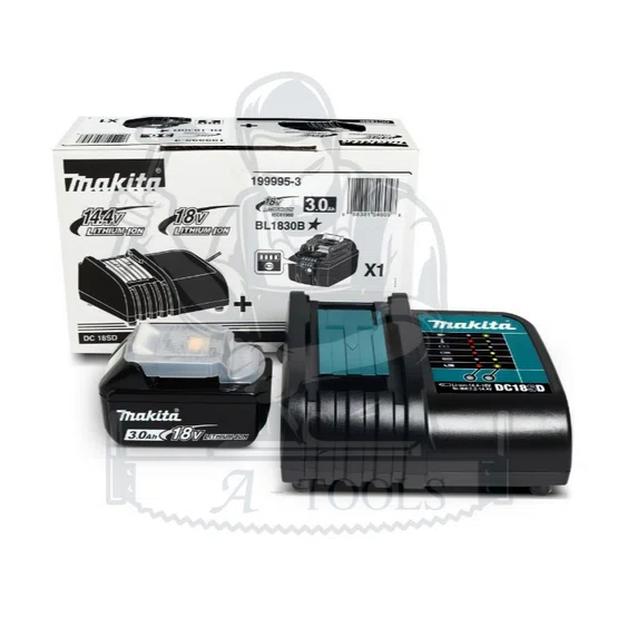 MAKITA ชุดแบตเตอรี่ 18V มากีต้า รุ่น 199995-3 (แบตเตอรี่ 18โวลต์ 3Ah BL1830B x1ก้อน+เครื่องชาร์จ18V DC18SD x1) *ของแท้* 2