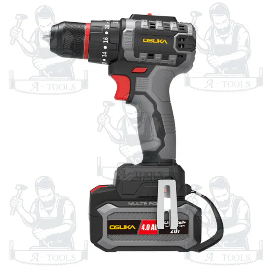 OSUKA ชุดสว่าน+เครื่องเจียร ไร้สาย 20V รุ่น OCK151-M2 (แบต 20V 4.0Ah x2 +แท่นชาร์จ) สินค้า 4