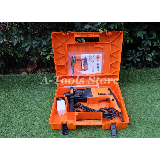 PUMPKIN สว่าน โรตารี่ พัมคิน รุ่น 42169 / PTT2-26DE 3ระบบ 26mm. 800W ปรับซ้ายขวาไม่ได้ พร้อมอุปกรณ์7ชิ้น สติ๊กเกอร์เทา 6
