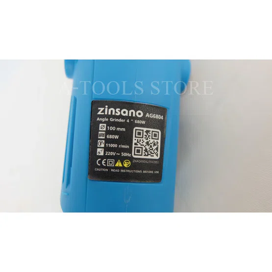 ZINSANO เครื่องเจียร์ ซินซาโน่ รุ่น AG6804 4นิ้ว 680วัตต์ เจียรเหล็ก ตัดเหล็ก ตัดกระเบื้อง ขัดไม้ ลูกหมู หินเจียร์ 3