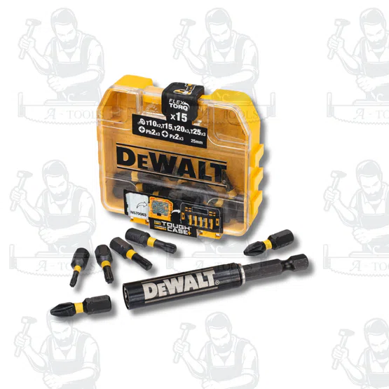 DEWALT รุ่น DT70577T-QZ ชุดดอกไขควง FLEXTORQ ขนาด 25 มม 16 ชิ้น พร้อมก้านต่อดอกไขควง ที่มีแม่เหล็กแรงสูงในตัว พร้อมส่ง 2