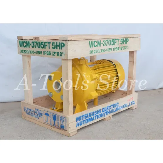 MITSUBISHI ปั๊มน้ำหอยโข่ง ปั๊มน้ำไฟฟ้า 2" x 2" x 5HP 380V รุ่น WCM-3705FT หน้าแปลน 2นิ้ว 5แรงม้า หน้าแปลน มิตซูบิชิ 5