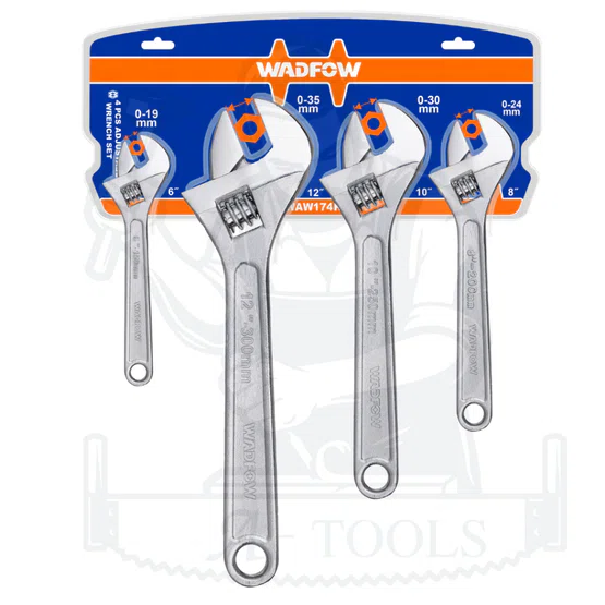 WADFOW ชุดประแจเลื่อน 4ชิ้น รุ่น WAW174K เหล็กกล้าคาร์บอน 6" , 8" ,10" , 12" 2