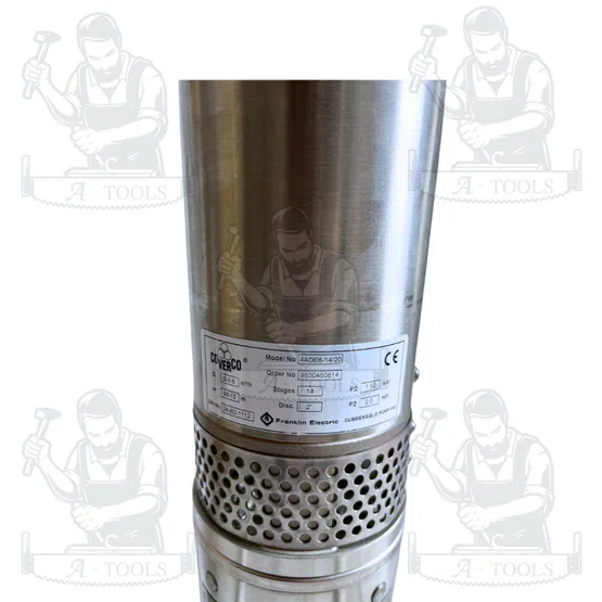 FRANKLIN COVERCO ปั๊มบาดาล บ่อ 4" 16ใบ 2HP 220V ท่อ1 1/2″ รุ่น 4ADE4 (SET-F071-4ADE16201) ส่งสูง36-110เมตร 4