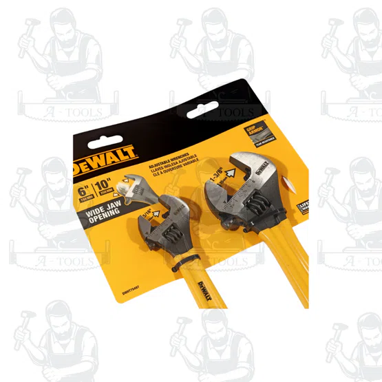 DEWALT รุ่น DWHT75497 ประแจเลื่อนแบบมีด้ามจับแพ็คคู่ (6 นิ้ว+10 นิ้ว) ใช้สำหรับขันเกลียวนอต หรือยึด จับอุปกรณ์ต่าง ๆ 3