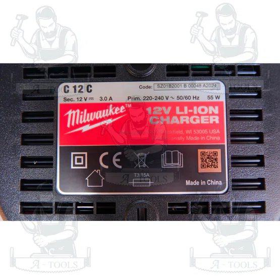 Milwaukee แท่นชาร์จแบตเตอรี่ 12 โวลต์ รุ่น C12C 5