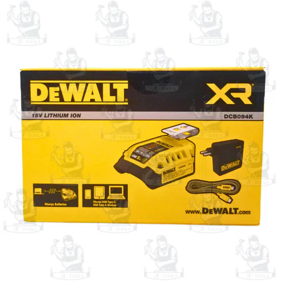 DeWALT ชุด อุปกรณ์ชาร์ตแบตเตอรี่ อเนกประสงค์ รุ่น DCB094K-QW 18V USB-C Charging-Kit รับประกัน 3 ปี ของแท้ 6