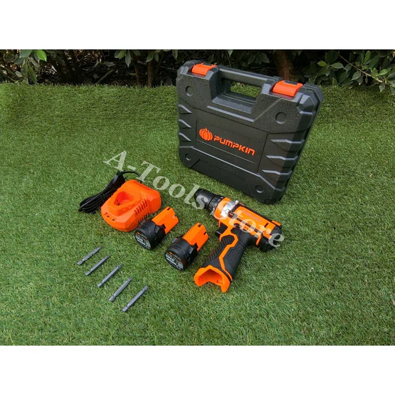 PUMPKIN สว่านกระแทกไร้สาย พัมคิน รุ่น J-12ID1502 / 50208 แบต12V 1.5Ah 2ก้อน+แท่นชาร์จ+อุปกรณ์เสริม5ชิ้น เจาะปูนได้ 3