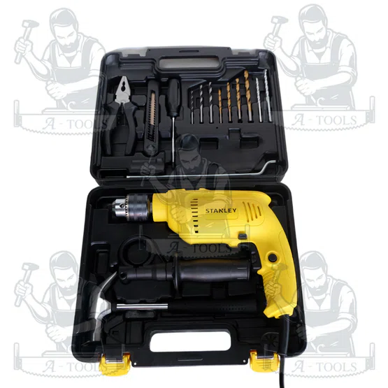 STANLEY ชุดสว่านกระแทก 13มม. 600W SDH600KV-B1 พร้อมเครื่องมือช่างและอุปกรณ์เสริม 13ชิ้น SDH600 4