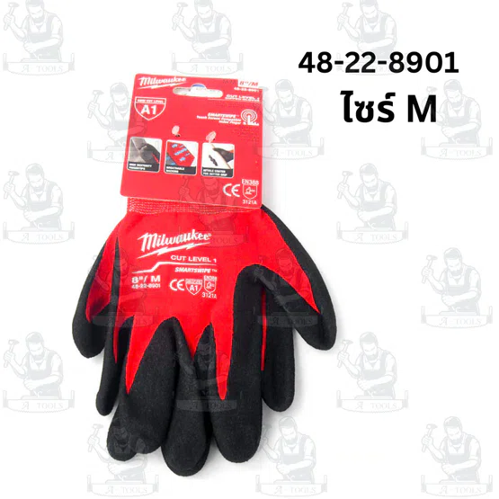Milwaukee ถุงมือกันบาด Cut Level 1 Dipped Gloves รุ่น 48-22-8901 (M) / รุ่น 48-22-8902 (L) 2