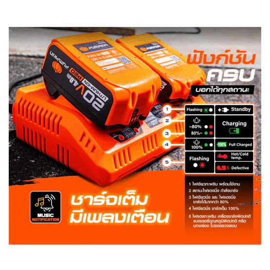 PUMPKIN เครื่องชาร์จแบตเตอรี่แบบชาร์จคู่ 2 ช่อง รุ่น P20V-C30XD/50385 6