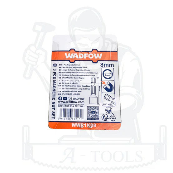 WADFOW ชุดลูกบล็อก รุ่น WWR1K08 (แม่เหล็ก) 1/4″ 40CR 8 มม. 5