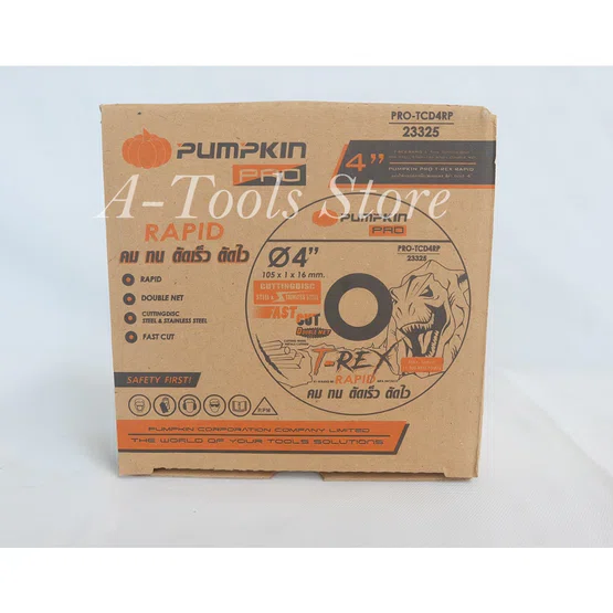 PUMPKIN ใบตัดเหล็ก ใบตัดสแตนเลส 4นิ้ว พัมคิน รุ่น 23325 / PRO-TCD4RP สีดำ ใบตัด 4" บางพิเศษ ใย2ชั้น [1กล่อง 25ใบ] 3