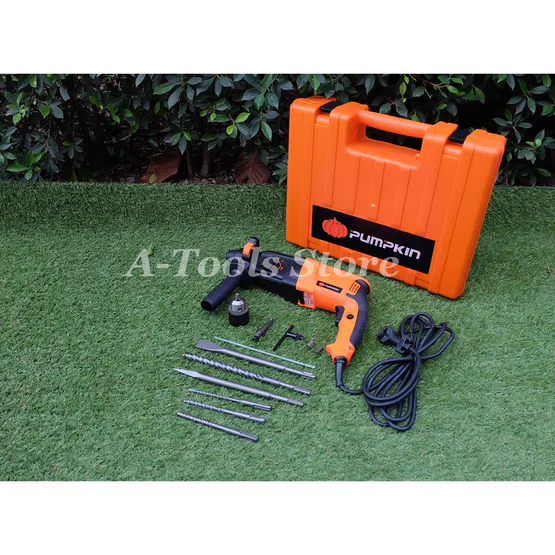 PUMPKIN สว่าน โรตารี่ พัมคิน รุ่น 42169 / PTT2-26DE 3ระบบ 26mm. 800W ปรับซ้ายขวาไม่ได้ พร้อมอุปกรณ์7ชิ้น สติ๊กเกอร์เทา 5