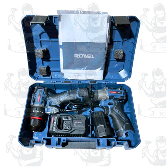 ROWEL ชุดสว่านและไขควงกระแทกไร้สาย รุ่น RW-PT-CB-CSD162 16V (แบต 16V 2.0Ah x2+แท่นชาร์จ) ของเเท้100% 3