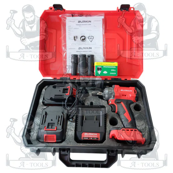 BURKIN บล็อคกระแทก ไร้สาย 20V รุ่น BK-BIW400 (แท่นชาร์จ +แบต 4.0Ah x2 +ลูกบล็อค 3ชิ้น +บล็อคหัวสว่าน) 3