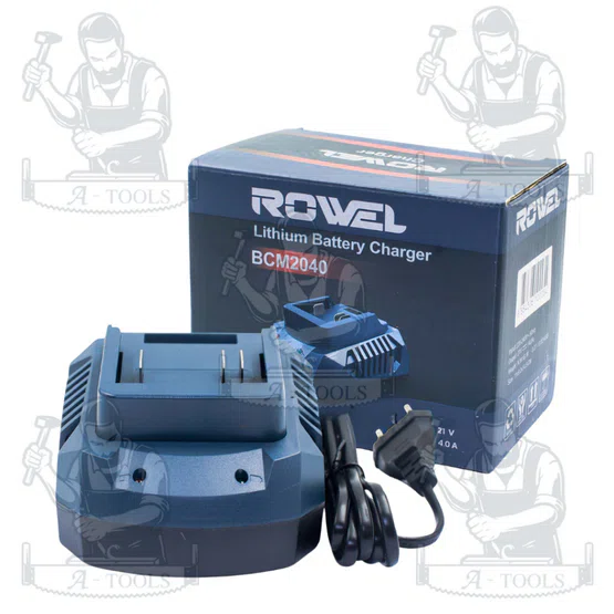 ++ ROWEL แท่นชาร์จ แบตเตอรี่ 20V รุ่น BCM2040 4.0AH 2