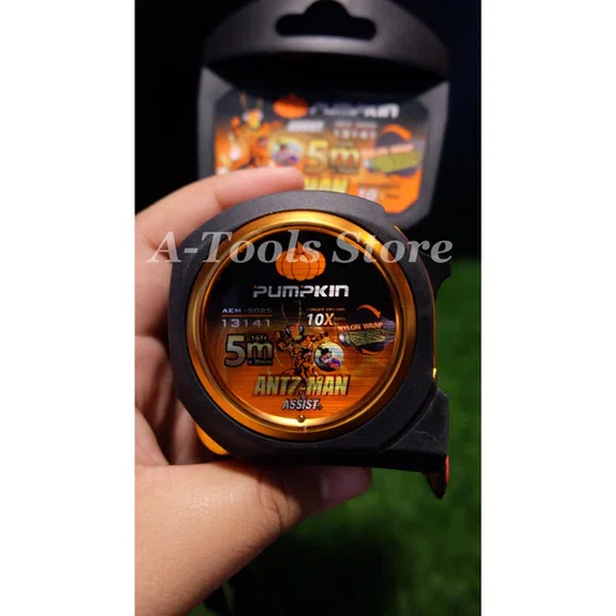 PUMPKIN ตลับเมตร 5เมตร พัมคิน รุ่น AEM-5025 / 13141 5Mx25mm. ไม่คมไม่บาดมือ สายวัดหุ้มไนล่อน หุ้มยางกันกระแทก *ส่งเร็ว* 4