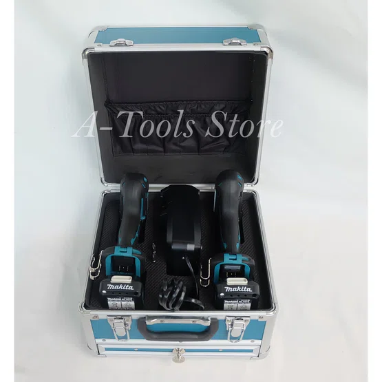 MAKITA COMBO KIT มากีต้า 12V MAX รุ่น CLX224X1 สว่านชุดDF333DZสว่านไร้สาย+TD110DZไขควงกระแทกไร้สาย+BOXกล่องเหล็ก CLX224 4