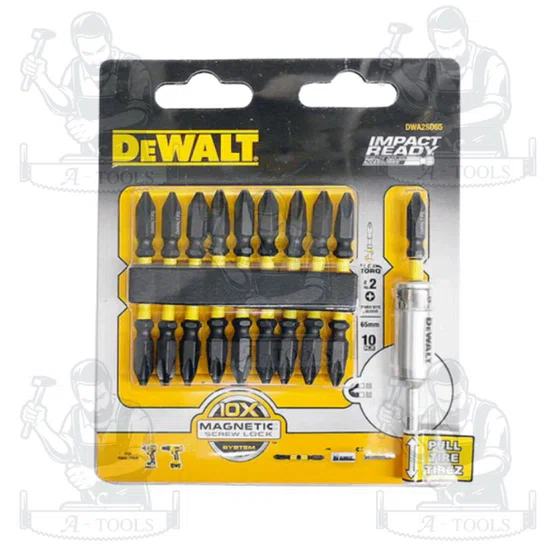 DEWALT ดอกไขควง2ด้าน PH2 FLEXTORQ 65มม. 10ชิ้น รุ่น DWA2SD65 พร้อมปลอกแม่เหล็ก ของแท้ 100% พร้อมส่ง 4