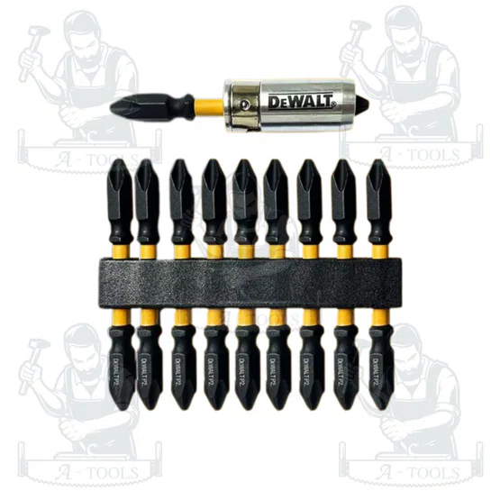 DEWALT ดอกไขควง2ด้าน PH2 FLEXTORQ 65มม. 10ชิ้น รุ่น DWA2SD65 พร้อมปลอกแม่เหล็ก ของแท้ 100% พร้อมส่ง 2